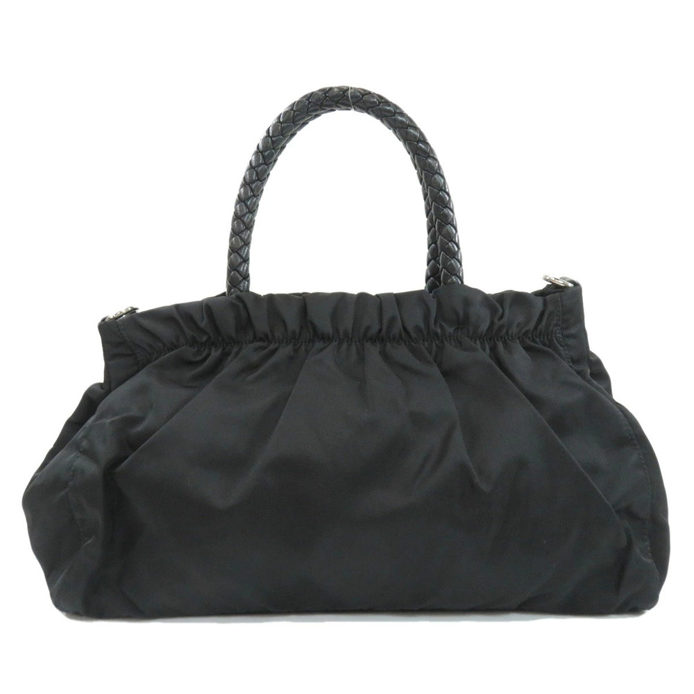 Prada Tessuto shoulder bag bow gathered Black